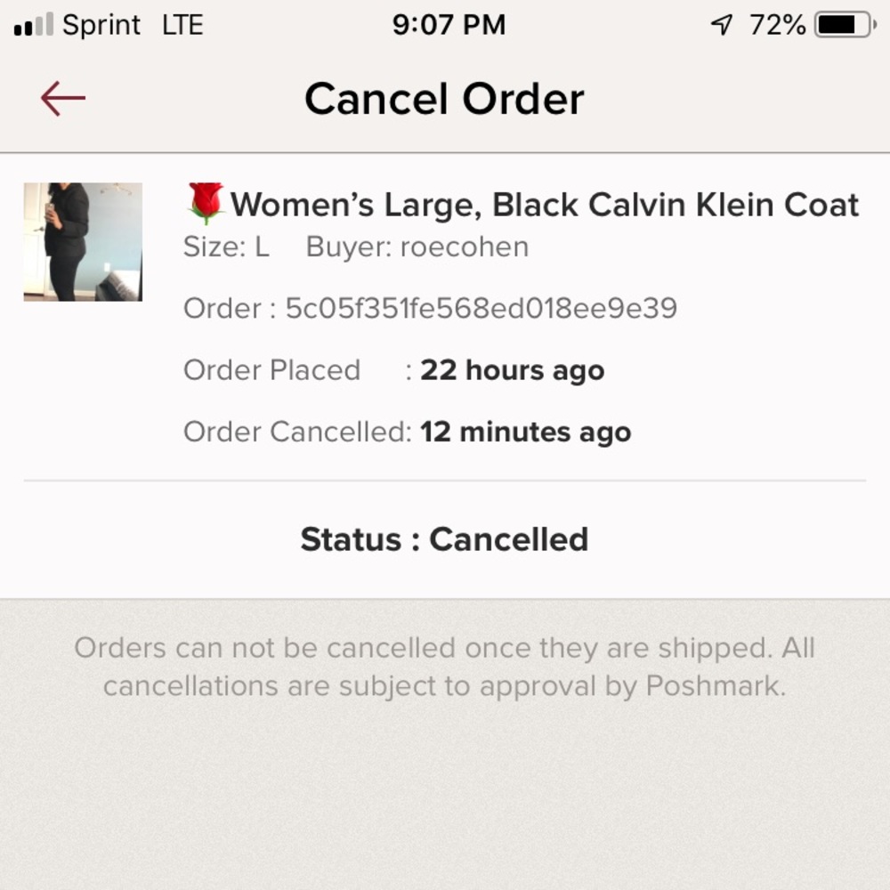 Black women large Calvin Klein coat